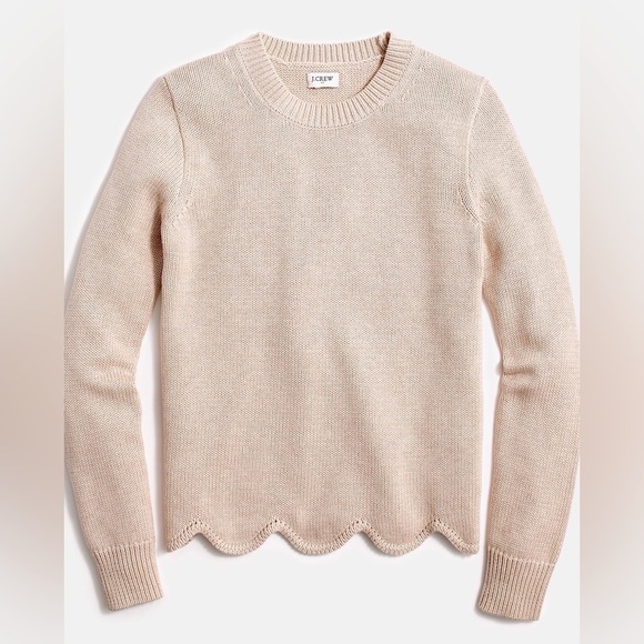 J. Crew Sweaters - Light pink size M J.Crew scalloped sweater